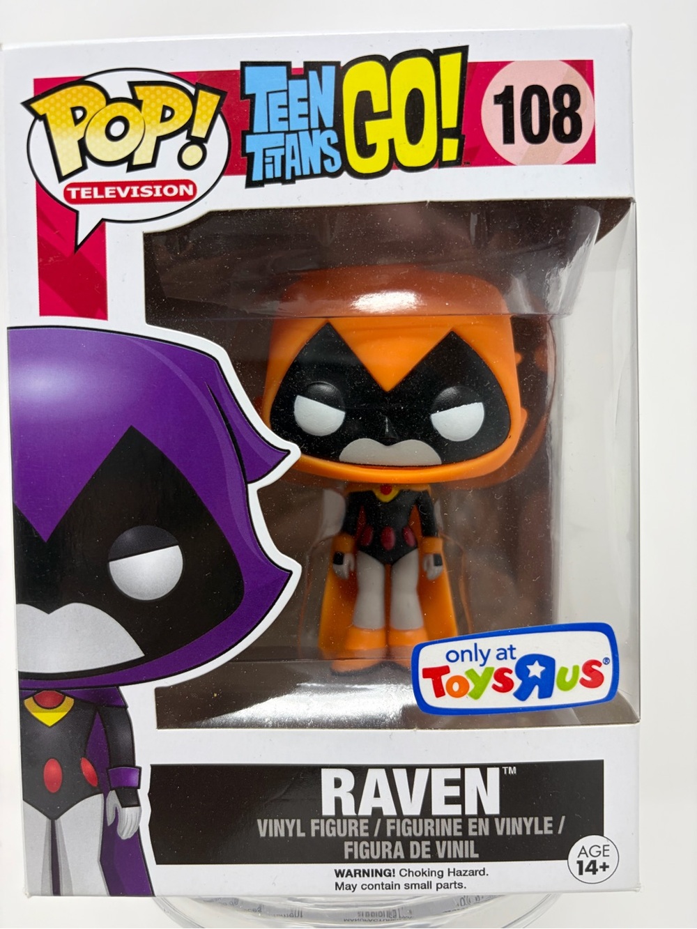 RAVEN 108 Funko Pop! TEEN TITANS GO Vinyl Figure 2016 Toys R Us EXCLUSIVE ORANGE